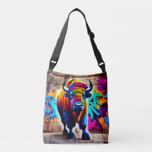 Bison graffiti style crossbody bag
