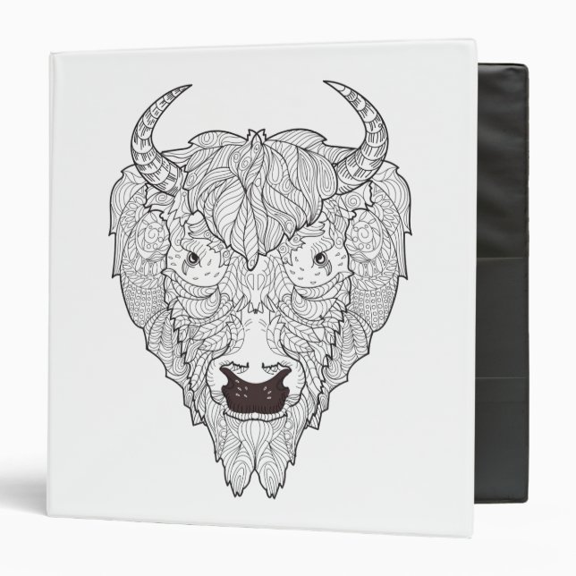 Bison Head Doodle Binder (Front/Inside)