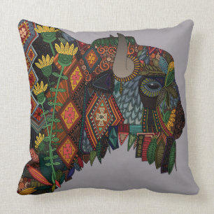 bison heather throw pillow