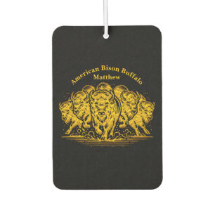 Bison Herd Charging Through the Water in Nature Air Freshener