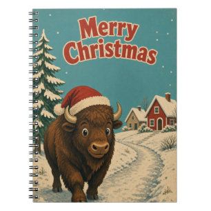 Bison Icy Path Animal Christmas Notebook