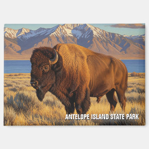 Bison in Antelope Island State Park Utah Magnet