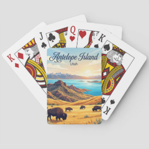 Bison in Antelope Island State Park Utah Playing Cards