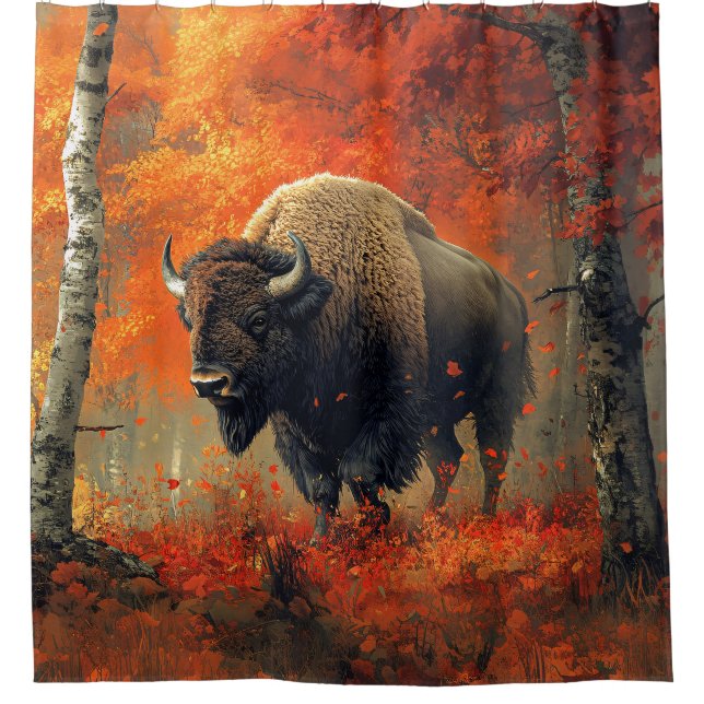 Bison in the Autumn Woods Artwork (Front)