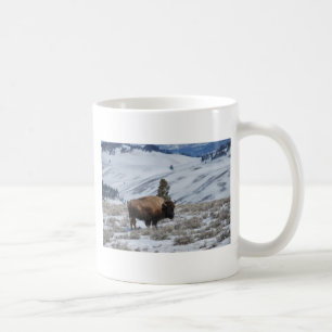 Bison in the Winter Mountains of Yellowstone Coffee Mug