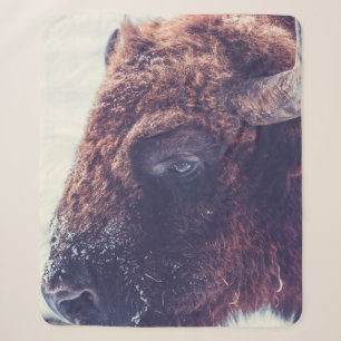 BISON IN THE WINTER SHERPA BLANKET