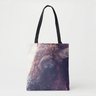 BISON IN THE WINTER TOTE BAG