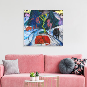 Bison in Winter   Franz Marc   Canvas Print