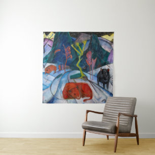 Bison in Winter Franz Marc Tapestry