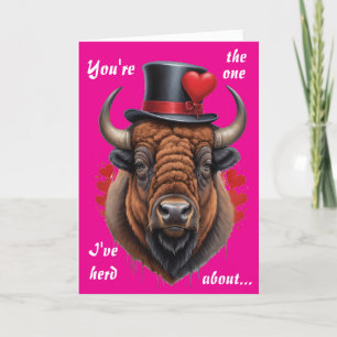 Bison Love with a Wild Sense of Humour Holiday Card