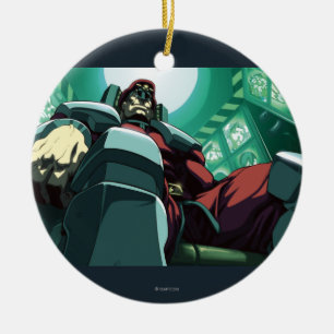 Bison Low-Angle Ceramic Ornament