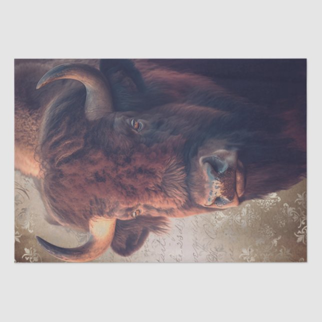 Bison Native American Buffalo Tissue Paper (Front)