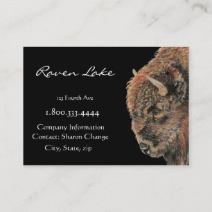 Bison noir chic, carte de visite de Buffalo