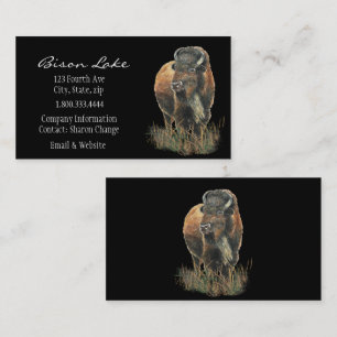 Bison noir chic, carte de visite de Buffalo