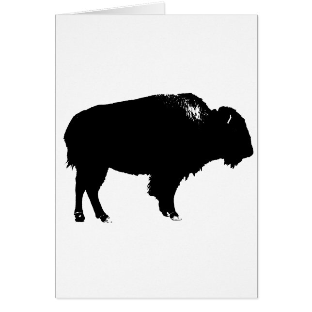 Bison noir et blanc Silhouette Pop Art (Devant)