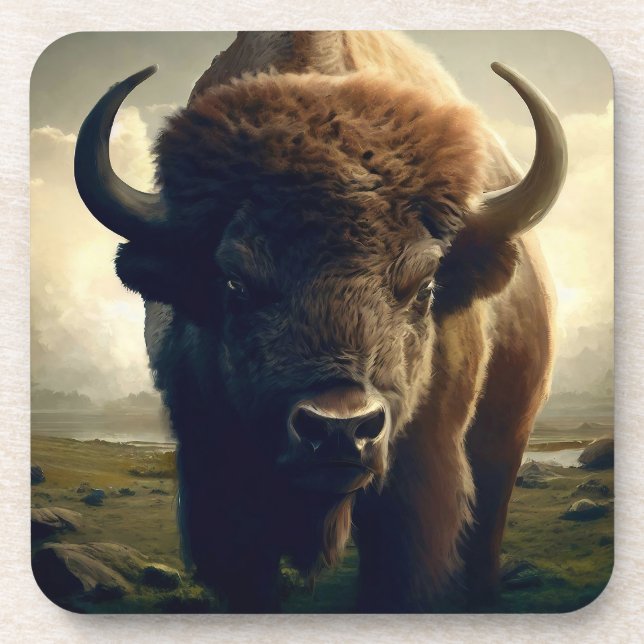 Bison Painting Coaster (Front)