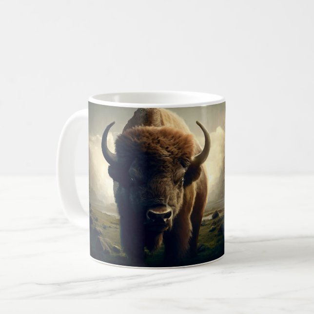 Bison Painting Coffee Mug (Front Left)
