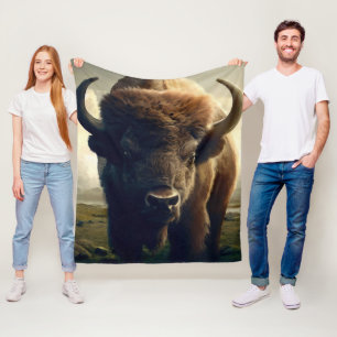 Bison Painting Fleece Blanket