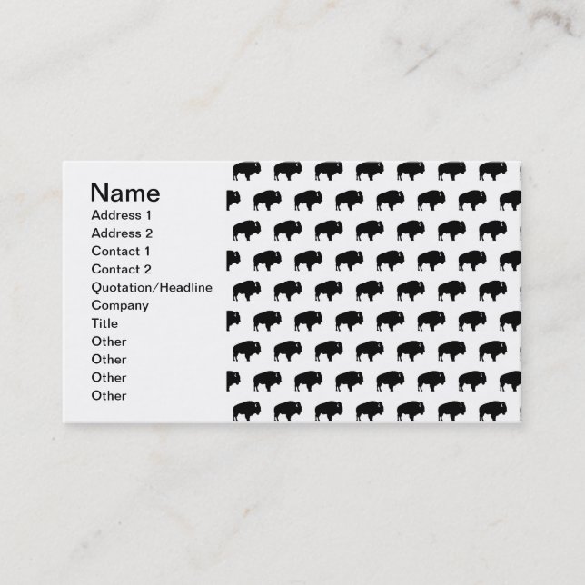 bison pattern business card (Front)