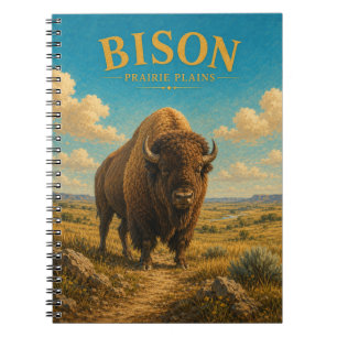 Bison Prairie Plains Watercolor GeoSaga Notebook
