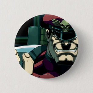 Bison Raised Hand 2 Inch Round Button