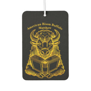 Bison Reading a Book With Curious Expression Air Freshener