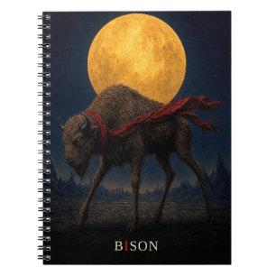 Bison Red Scarf gothic Surreal Notebook