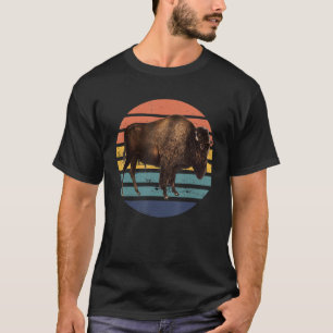 Bison Retro Vintage 60s 70s Sunset Buffalo Mammal  T-Shirt