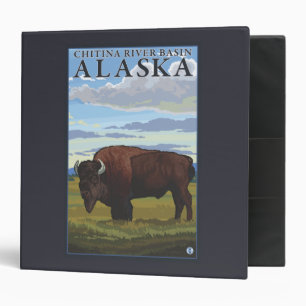 Bison Scene - Chitina River Basin, Alaska Binder