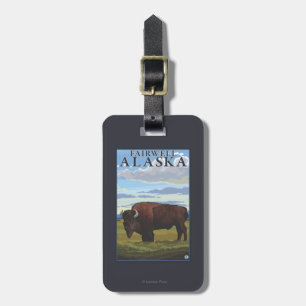 Bison Scene - Fairwell, Alaska Luggage Tag