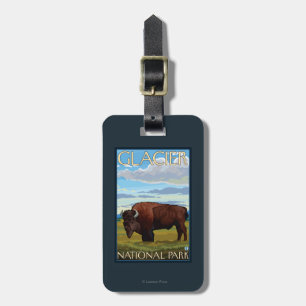 Bison Scene - Glacier National Park, MT Luggage Tag
