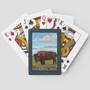 Bison Scene - Glacier National Park, MT Playing Cards