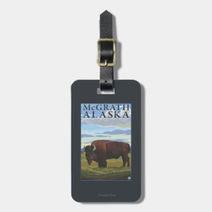 Bison Scene - McGrath, Alaska Luggage Tag