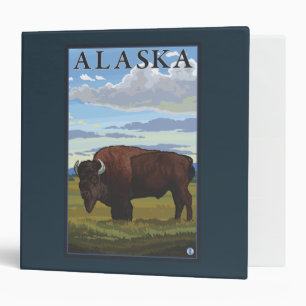 Bison Scene- Vintage Travel Poster Binder