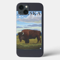 Bison Scene- Vintage Travel Poster