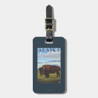 Bison Scene- Vintage Travel Poster