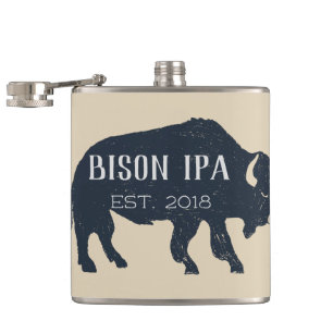 Bison Silhouette Customizable Hip Flask