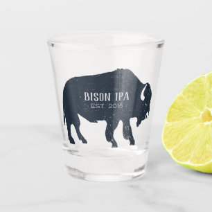 Bison Silhouette Customizable Shot Glass