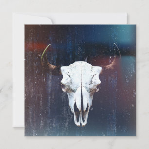 Bison Skull Holiday Card