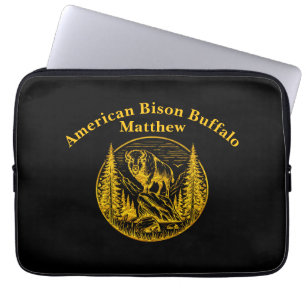 Bison Standing Proudly in a Natural Landscape Laptop Sleeve