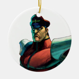 Bison Stare Ceramic Ornament