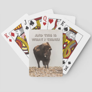 Bison Sticking His Tongue Out - Humour - Funny Playing Cards