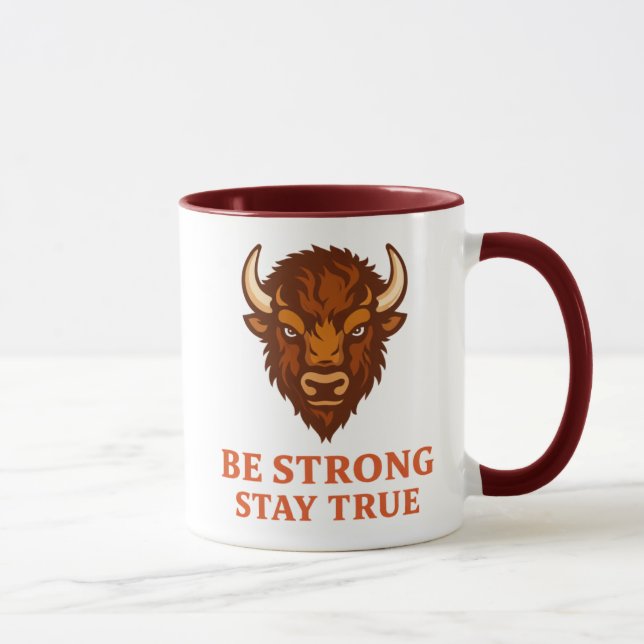 Bison Strength Inspirational Graphic Tee Mug (Right)