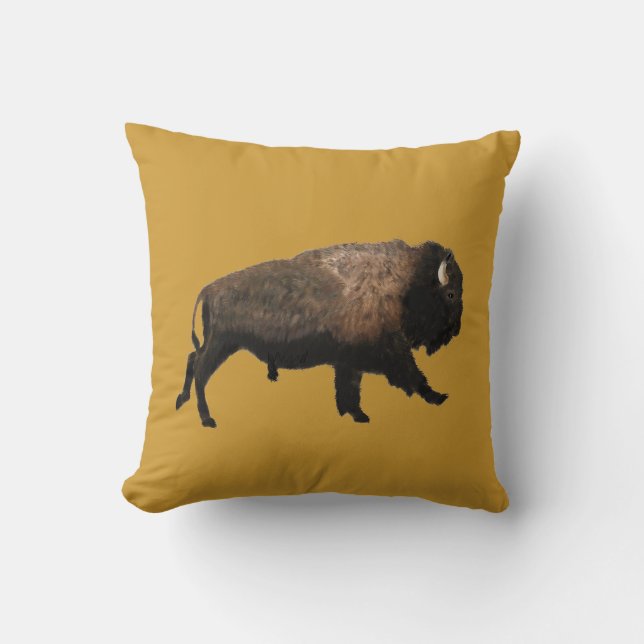 Bison Throw Pillow (Front)