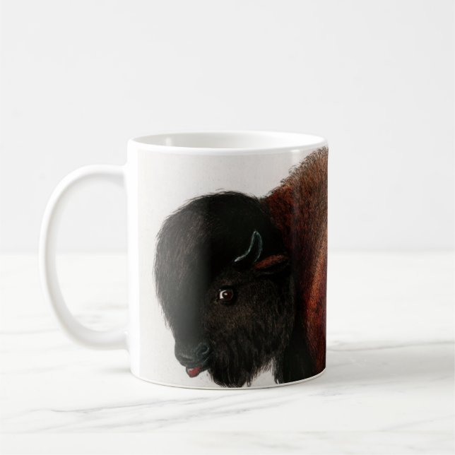 Bison vintage illustrated coffee mug (Left)
