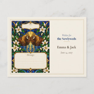 Bison Wedding Guest Book Wishes Postcard