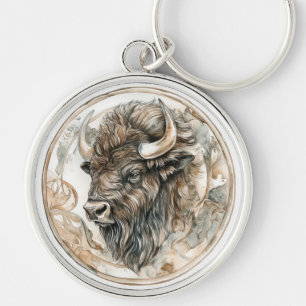 Bison Wild Tame and Timeless Collection Keychain