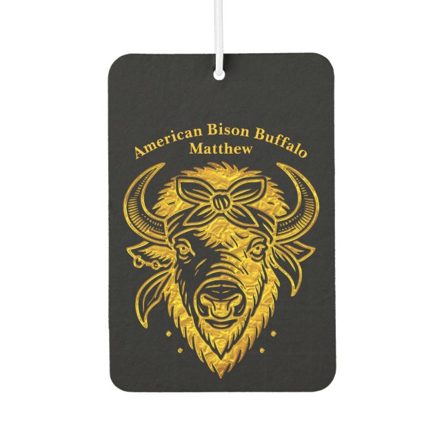 Bison With Bandana in Graphic Style Artwork Air Freshener (Front)