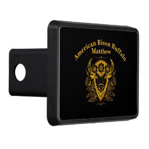 Bison With Floral Crown in Intricate Design Trailer Hitch Cover
