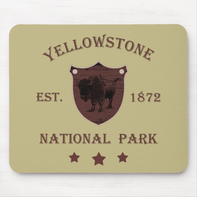 Bison Yellowstone National Park Mouse Pad (Front)